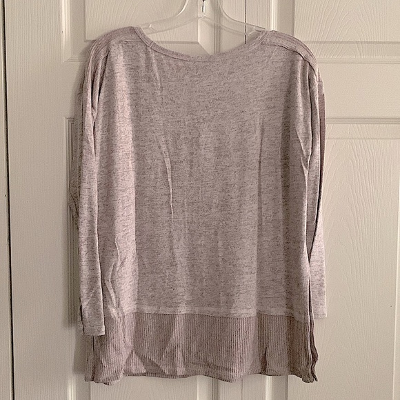 BOBEAU Layered Look Tunic Sweater In Heather Oatmeal Size XS - Picture 5 of 5